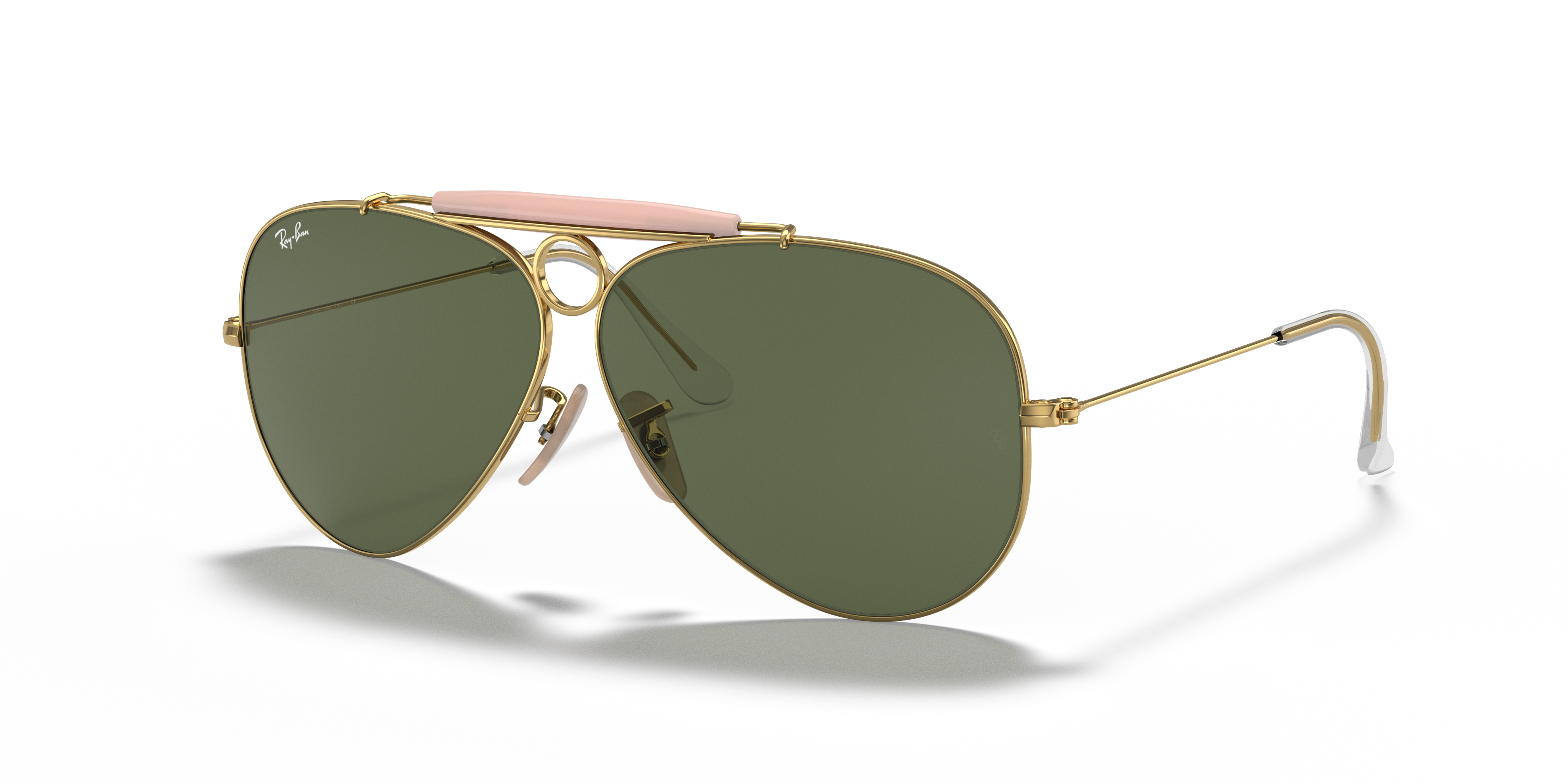 Ray-Ban　SHOOTER レイバン　サングラス シューター RB3138 Ray-Ban Shooter XL (62 - 09) with Green lenses and Gold frame