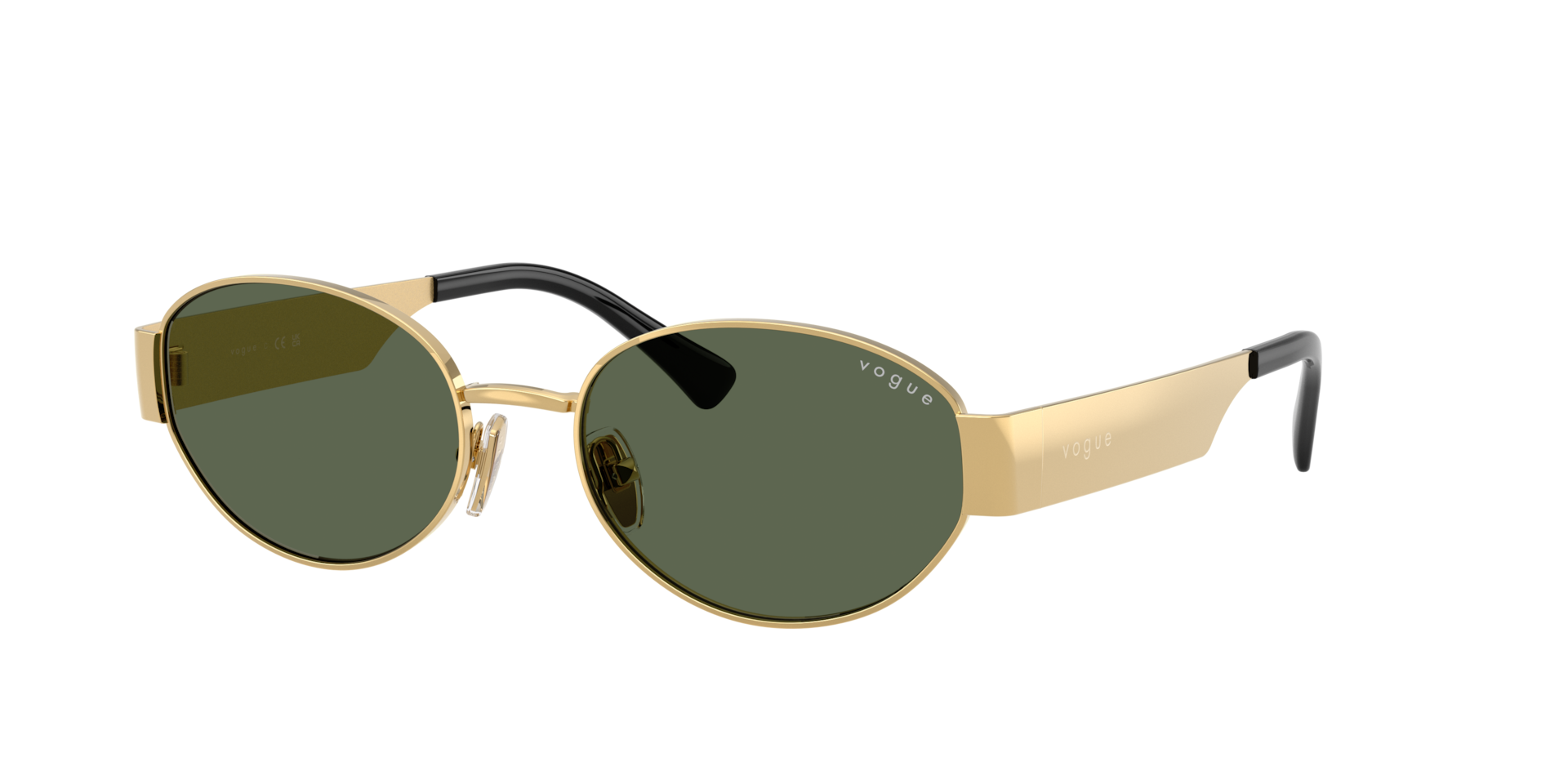 Vogue Eyewear Gold/Green Vo4362s 280/71 Woman Sunglasses Metal Round Normal - Image 2