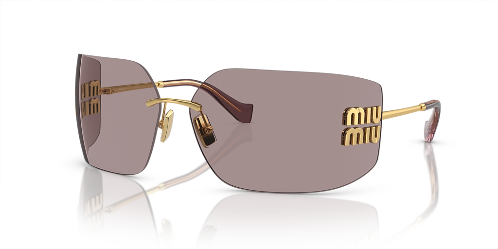 Miu Miu MU 54YS L (80 - 14) com Lentes Violeta e Armação Ouro
