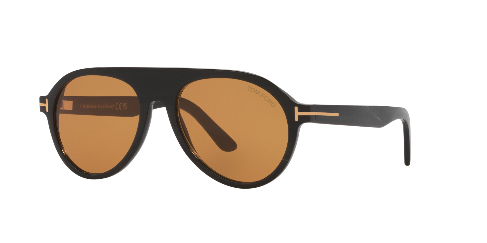 Tom Ford Homme Sunglass FT1047-P - Couleur du Monture Corne noire Couleur de Lentille Brun 500 €