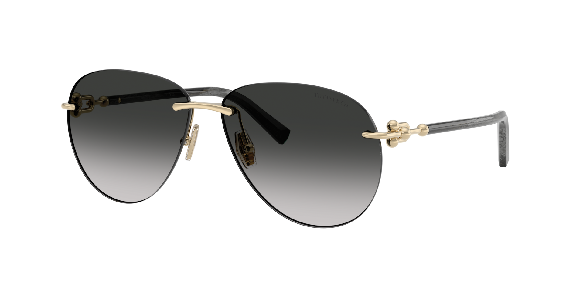 Tiffany Unisex Grey Tf3124 62413C Sunglasses Metal Gold Pilot Normal Nuanced - Image 2