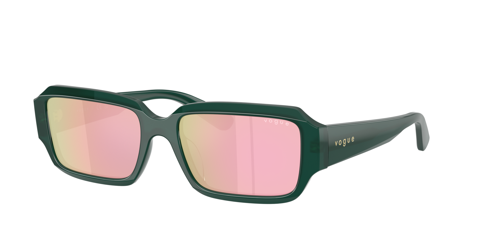 Vogue Eyewear Grey Woman Vo5693su 32824Z Sunglasses Acetate Green Squared Mirror - Image 2
