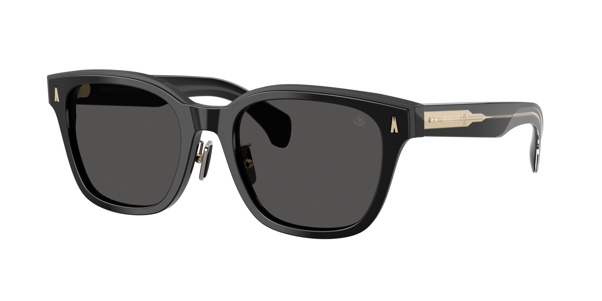 Moncler Unisex Sunglass ME6002D Metrope -  Frame color: Shiny Black, Lens color: Dark Grey