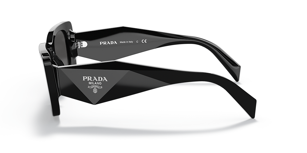 Prada PR 08YS XS (51 - 18) com Lentes Cinza e Armação Preto