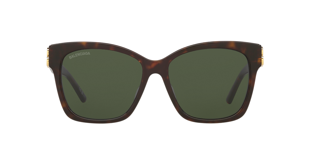 Balenciaga BB0102SA M (57 - 16) with Green lenses and Tortoise