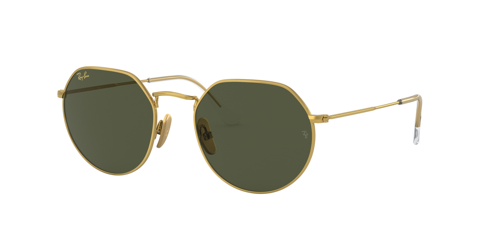 Ray-Ban Unisex Sunglass Jack Titanium - Couleur du Monture Or Couleur de Lentille Vert 200 €