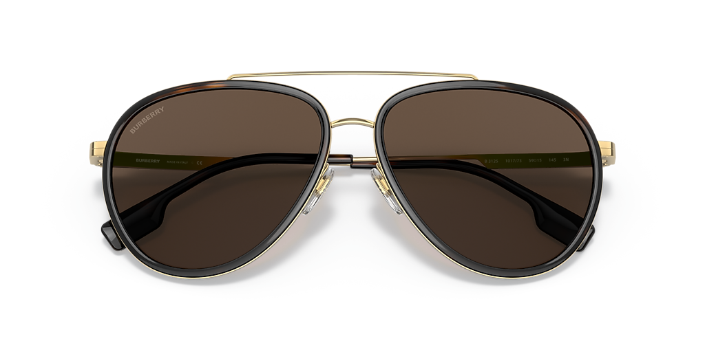BURBERRY ゴールドフレーム サングラス Burberry Oliver XL (59 - 15) with Brown lenses and Gold frame