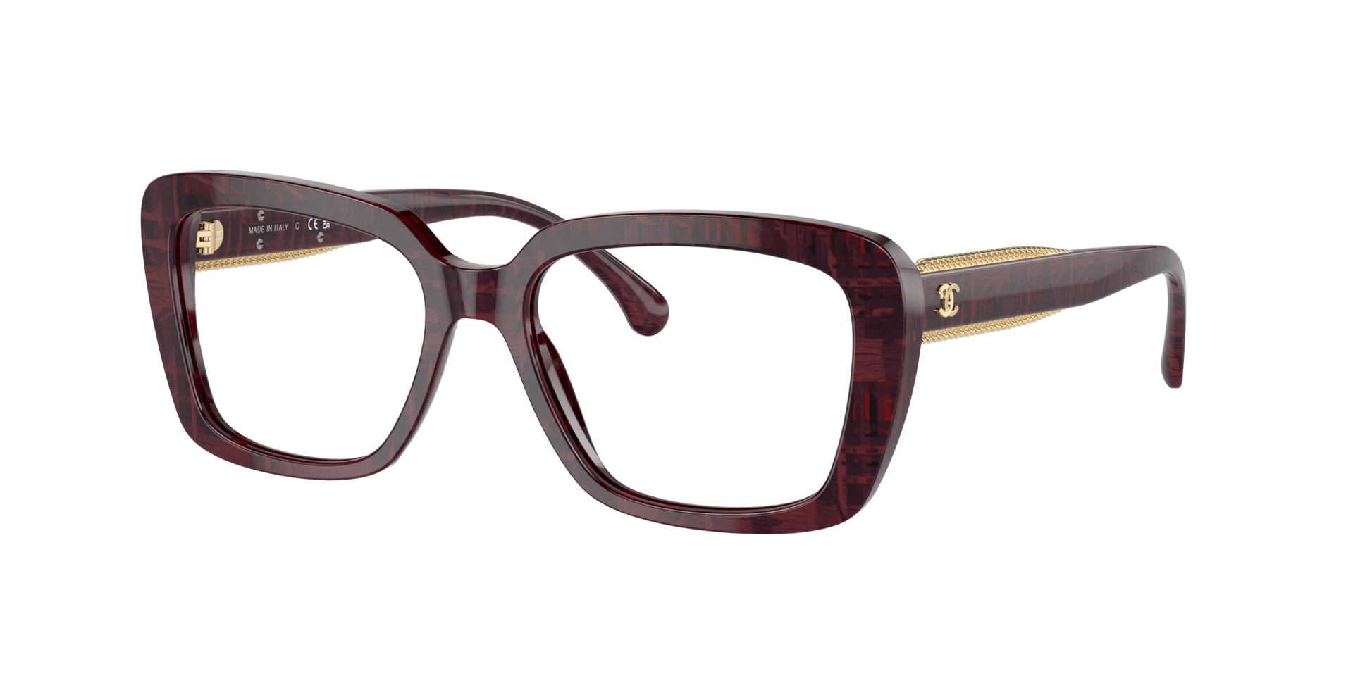Chanel Femme Sunglass Square Eyeglasses CH3461 - Couleur du Monture Tweed Rouge Couleur de Lentille Verres de Dmonstration 460 €