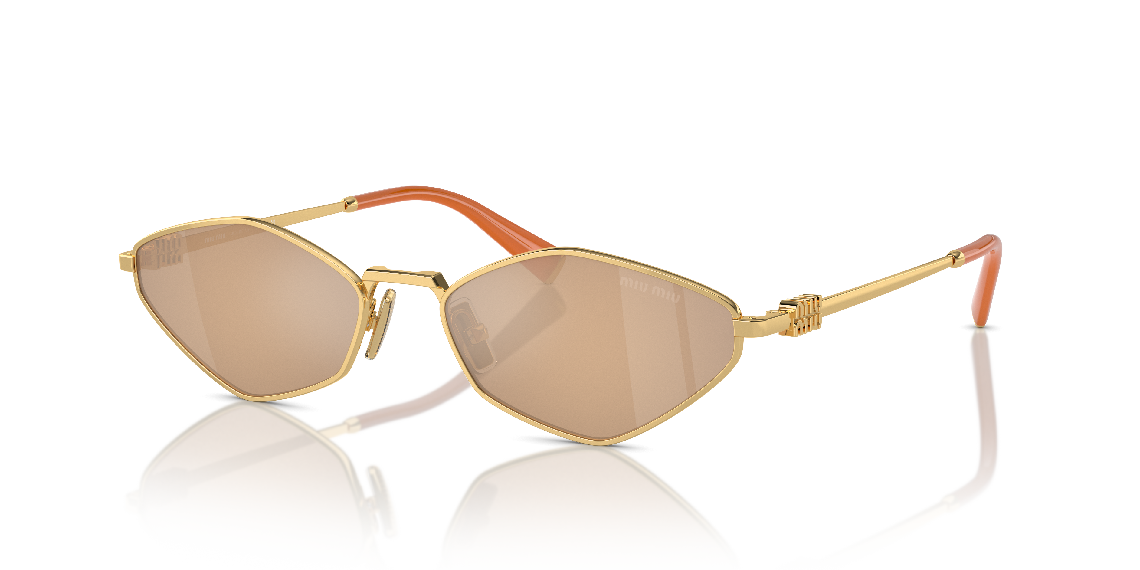 Miu Miu MU 56ZS L (56 - 17) with Orange lenses and Gold frame