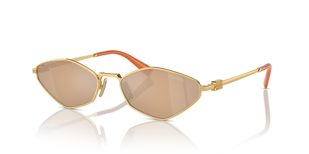 Miu Miu MU 56ZS L (56 - 17) with Orange lenses and Gold frame