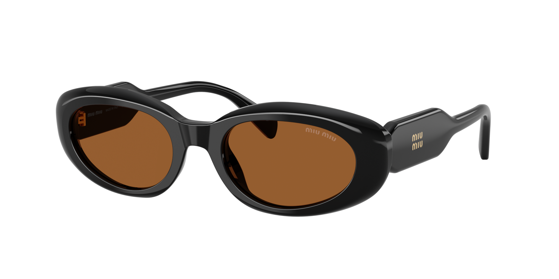 Miu Miu Woman Sunglass MU C01S - Frame color: Black, Lens color: Dark Bronze