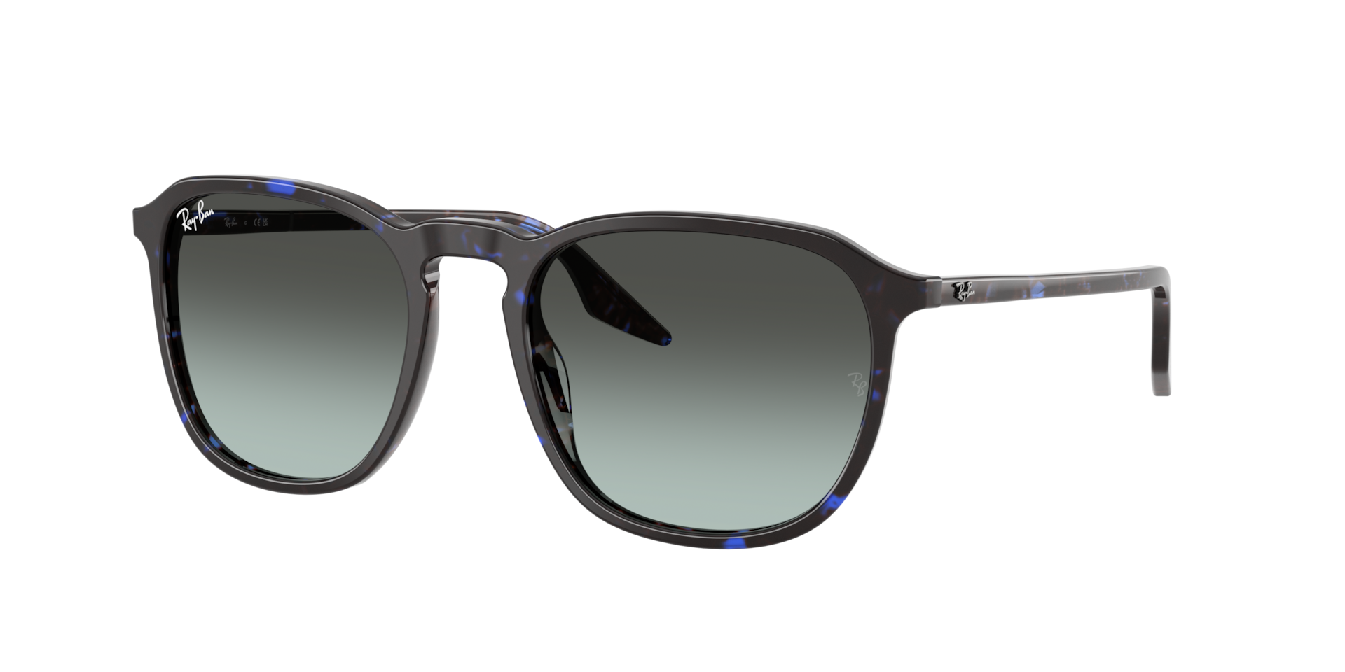 Ray-Ban Unisex Sunglass RB2203 -  Frame color: Havana Blue Tortoiseshell, Lens color: Blue Vintage Gradient Black