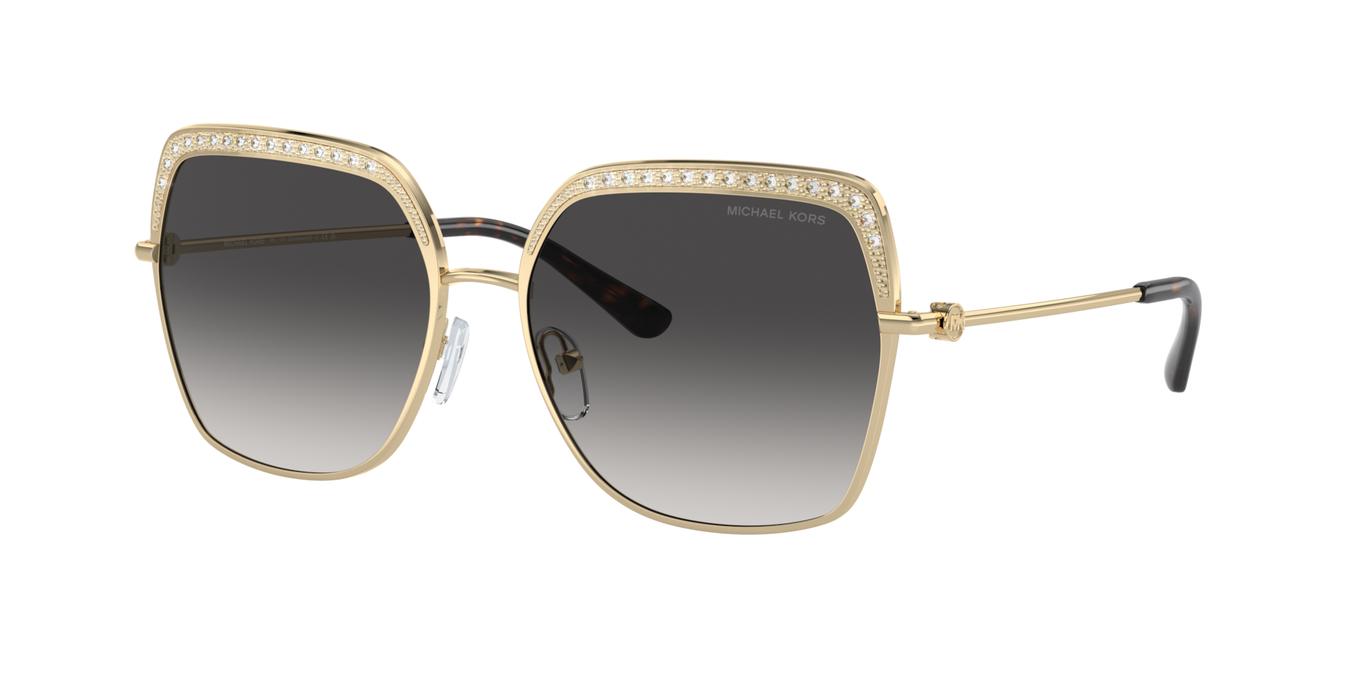 Michael Kors Femme Sunglass Greenpoint - Couleur du Monture: Doré clair, Couleur de Lentille: Dégradé Gris