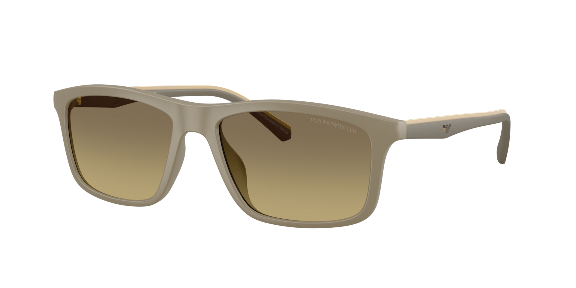 Emporio Armani , Matte Beige Sunglasses Brown Gradient Grey lenses, EA4257U 5437G9, Mojo Glasses - Image 3