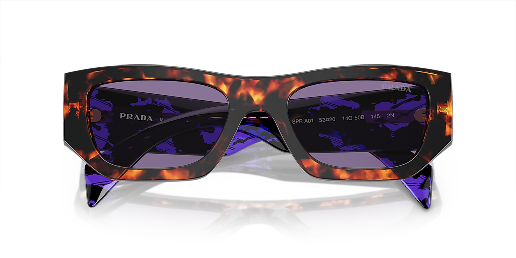 Prada PR A01S M (53 - 20) with Violet lenses and Tortoise frame