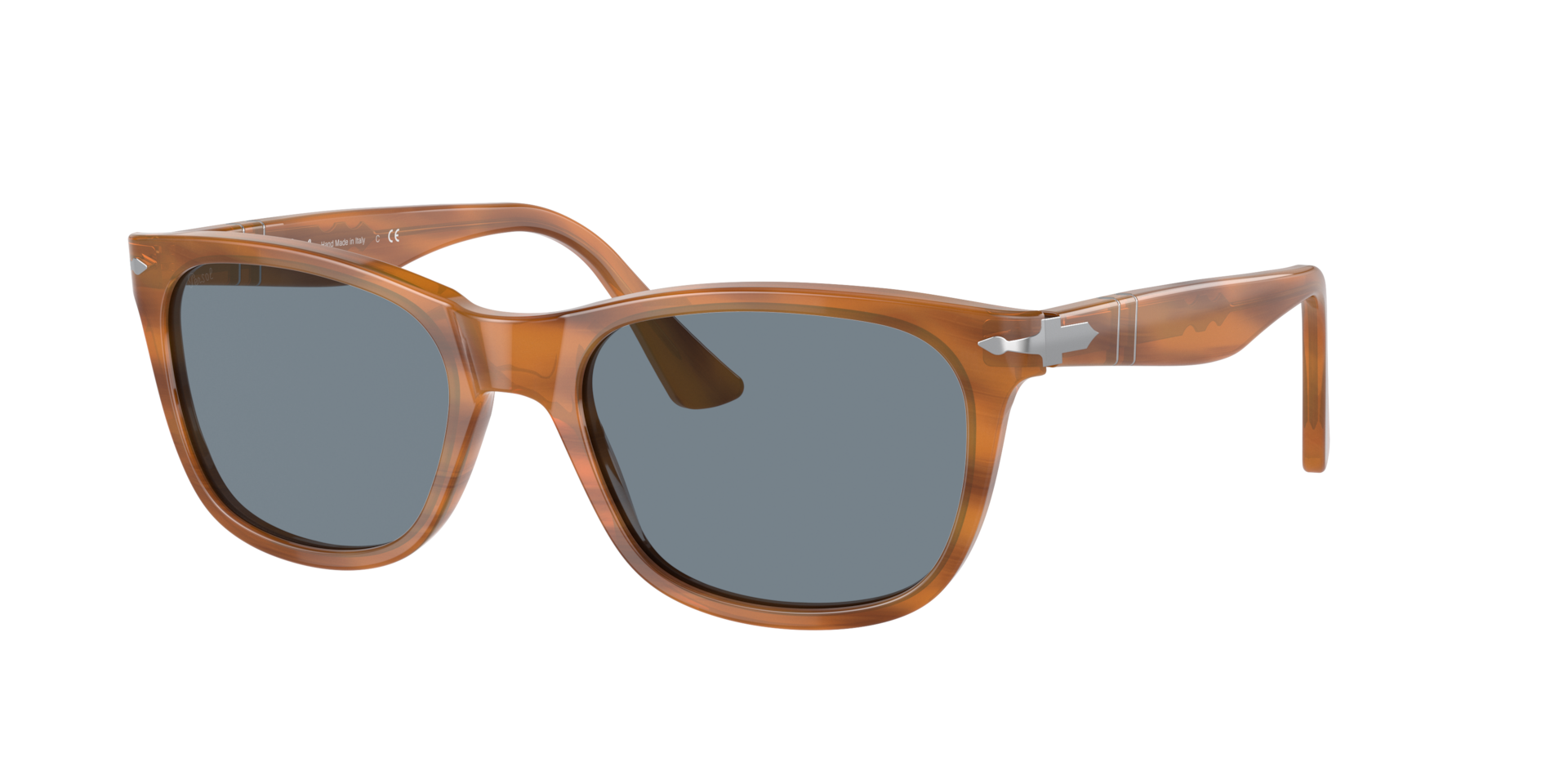 Persol Homme Sunglass PO3291S - Couleur du Monture Ray Marron Couleur de Lentille Bleu clair 123$