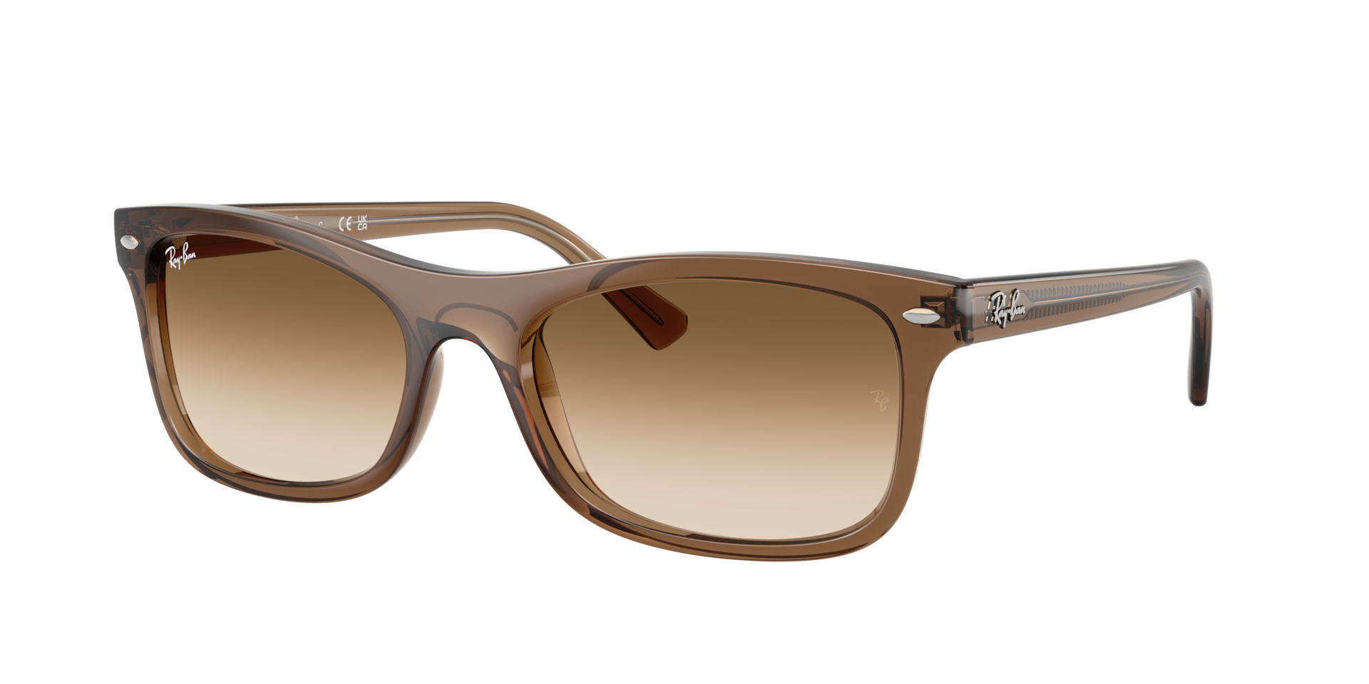 Ray-Ban Unisex Sunglass RB2226 - Rahmenfarbe: Hellbraun transparent, Linsenfarbe: Hellbraun mit Farbverlauf