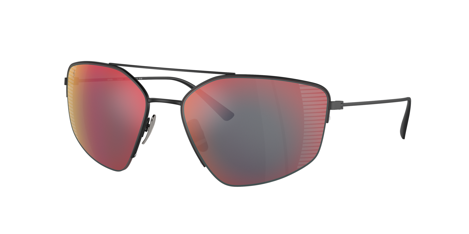 Ferrari Homme Sunglass FH1009T - Couleur du Monture Noir mat Couleur de Lentille Rouge effet miroir 570 €
