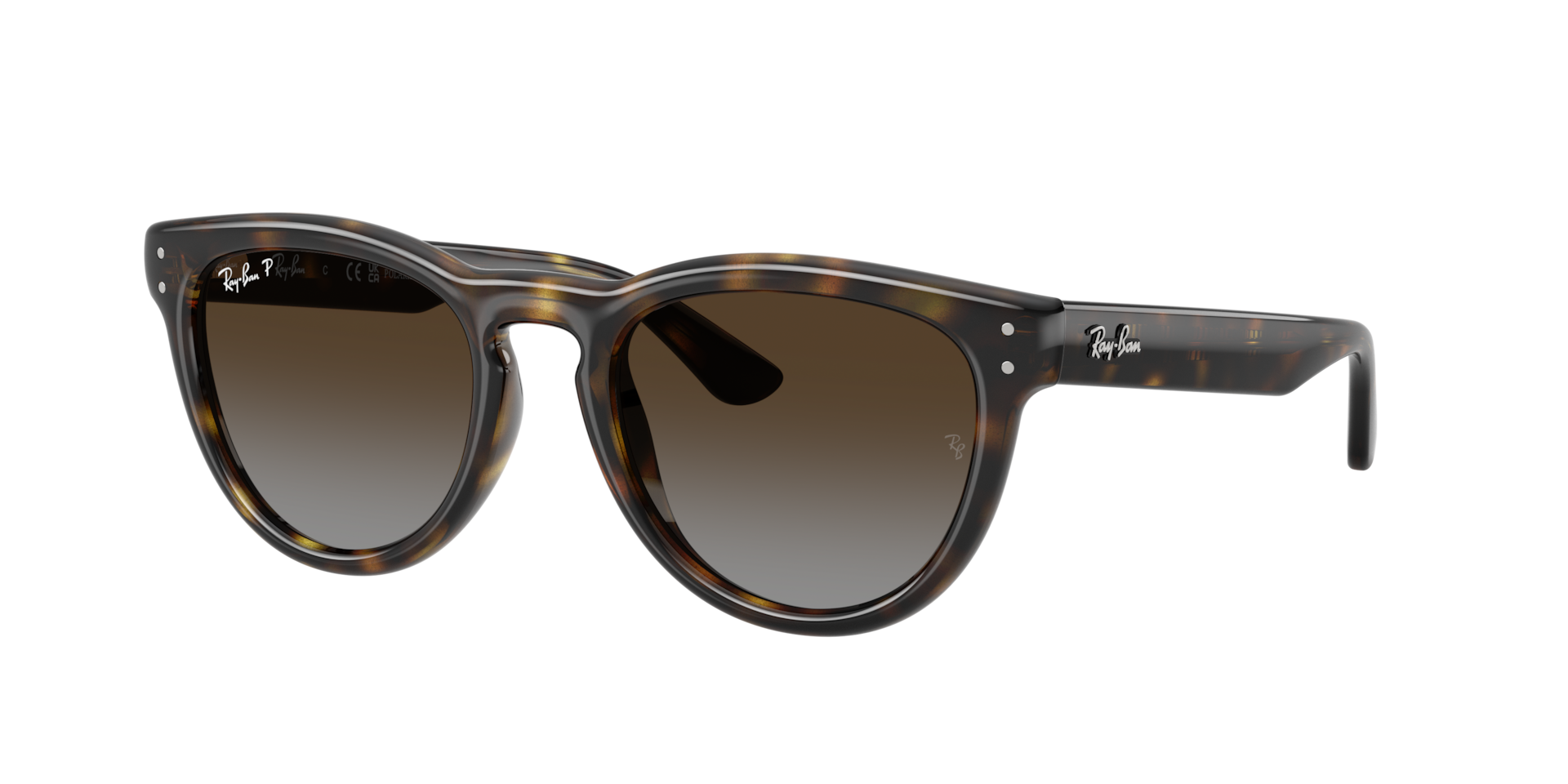 Ray-Ban Unisex Sunglass RB2237 -  Framekleur: Havana, Lenskleur: Polarized Light Grey Gradient Brown