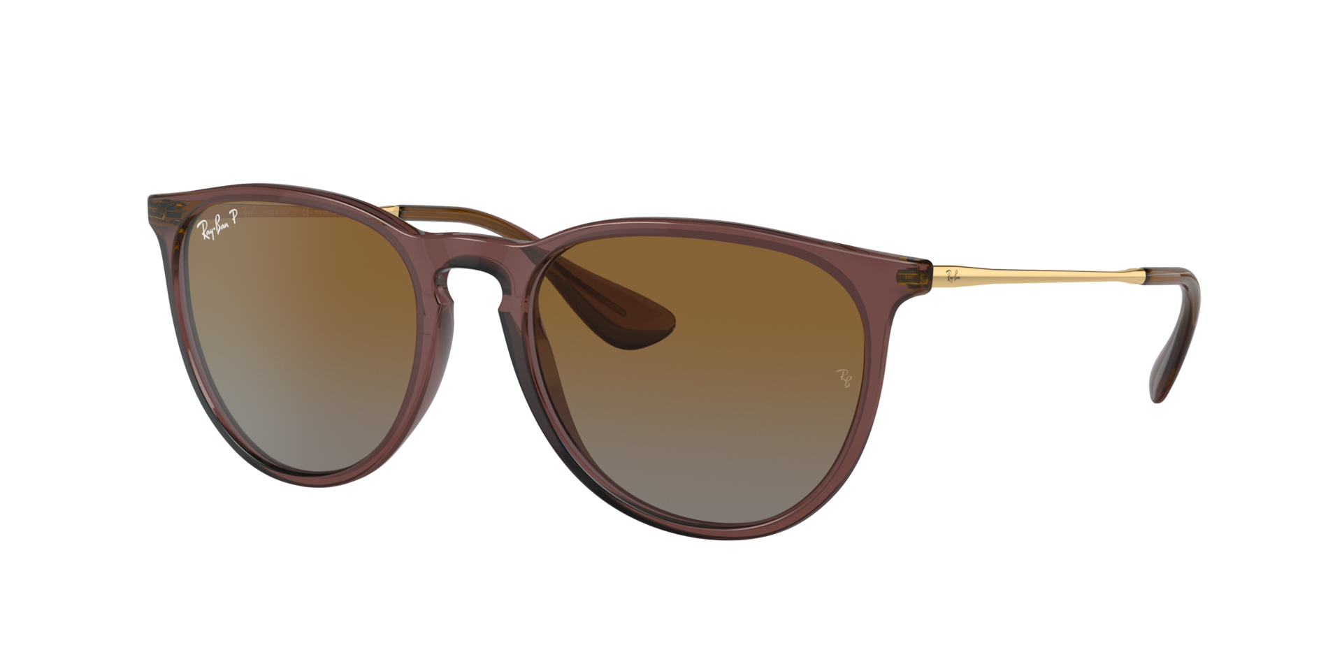 Ray-Ban Woman Sunglass Erika Classic -  Frame color: Transparent Dark Brown, Lens color: Brown Gradient Polarized