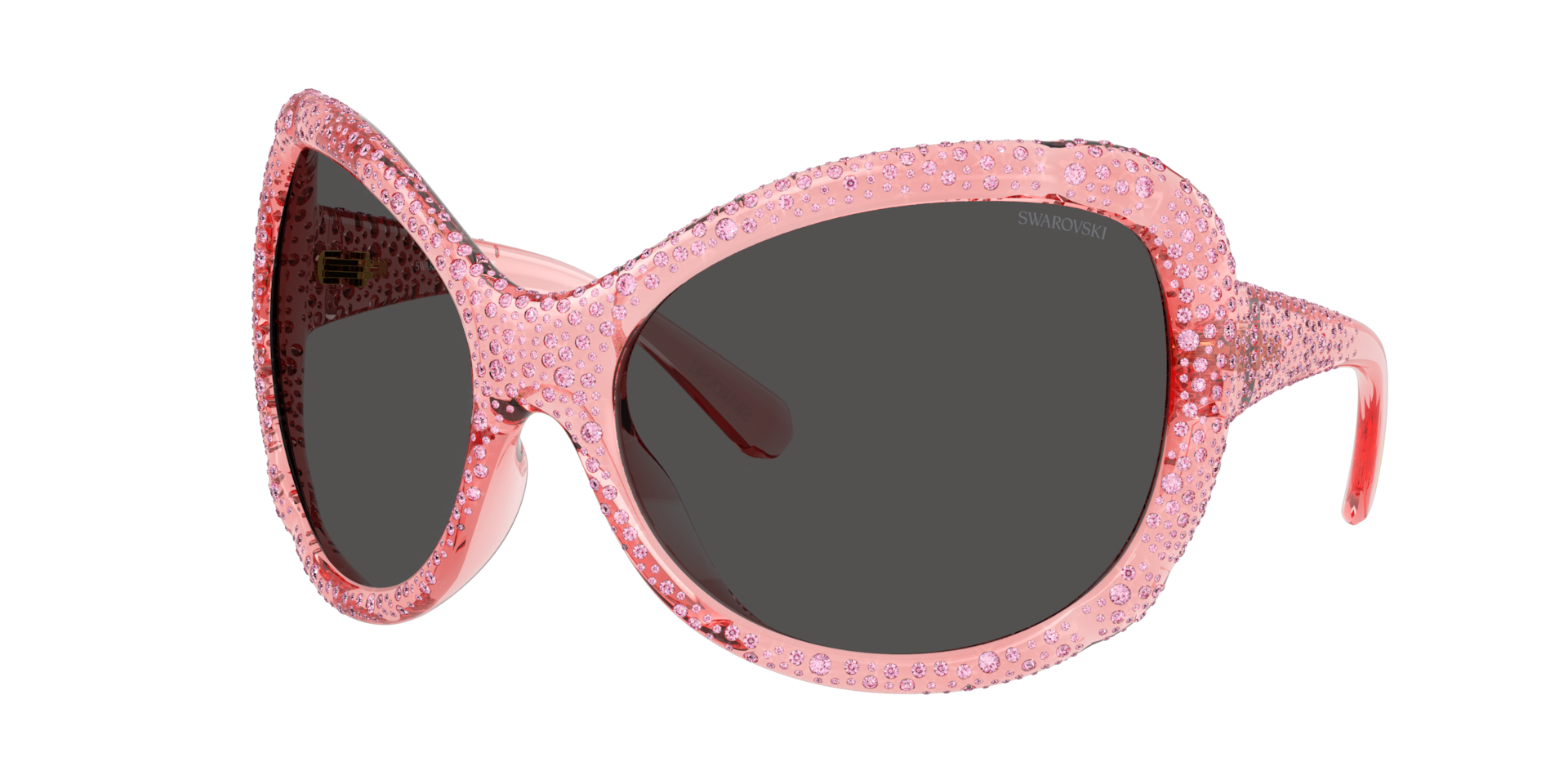 Swarovski Woman Sunglass SK6052 -  Frame color: Transparent Pink, Lens color: Dark Grey