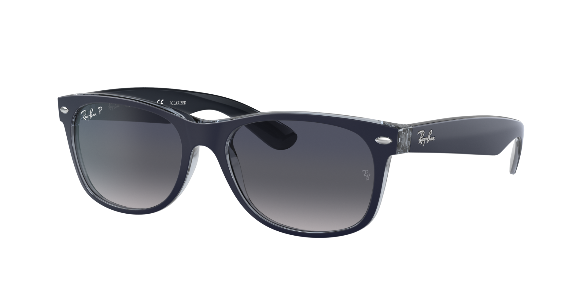 RAY-BAN Unisex Sunglasses New Wayfarer Classic - Frame color: Blue, Lens color: Blue Gradient Polarized