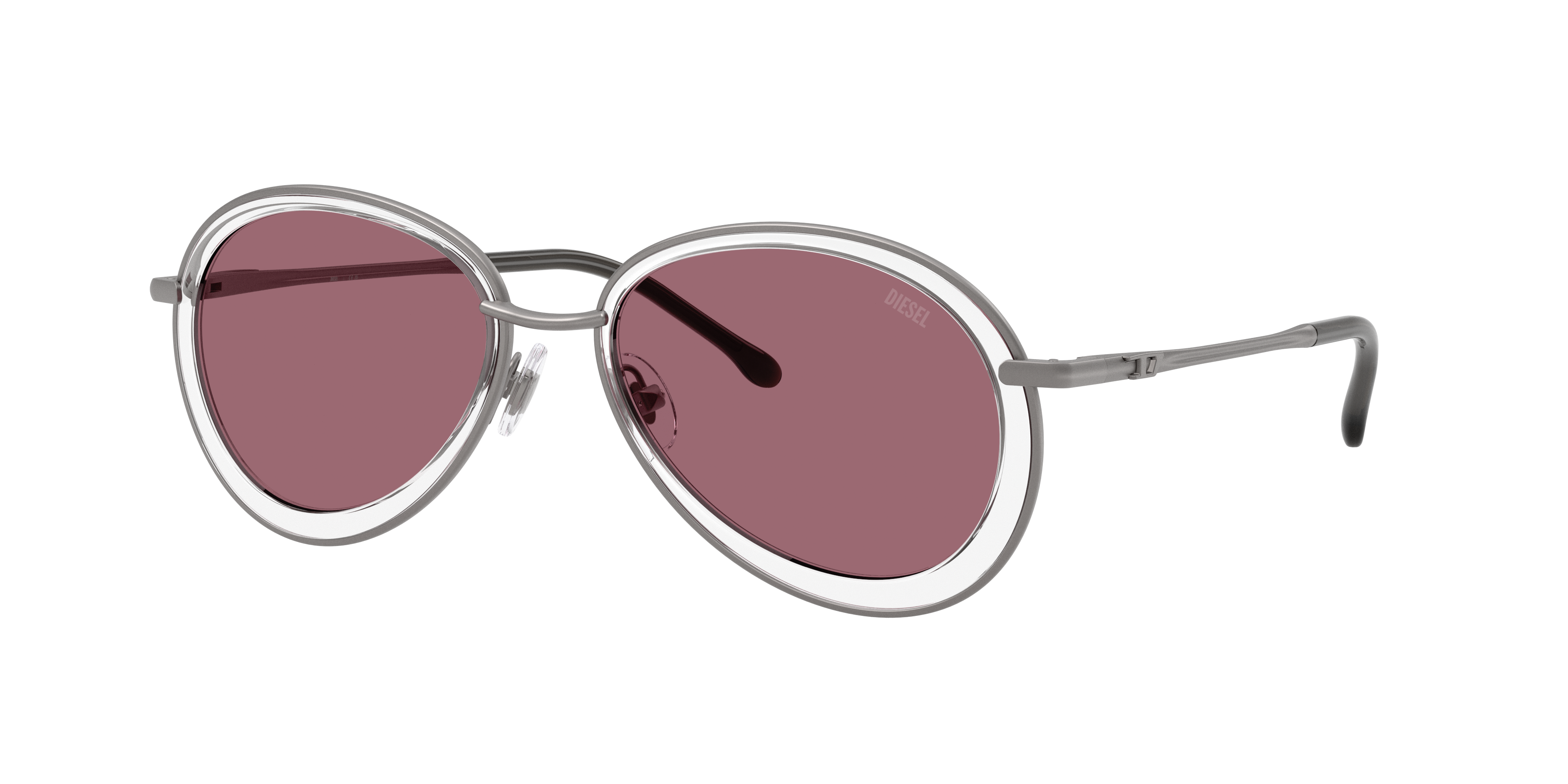 Diesel Unisex Sunglass DL1016 -  Frame color: Matte Gunmetal, Lens color: Mirror Red