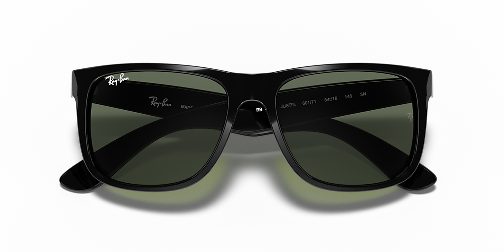 Ray-Ban Justin Classic S (54 - 16) with Green lenses and Black