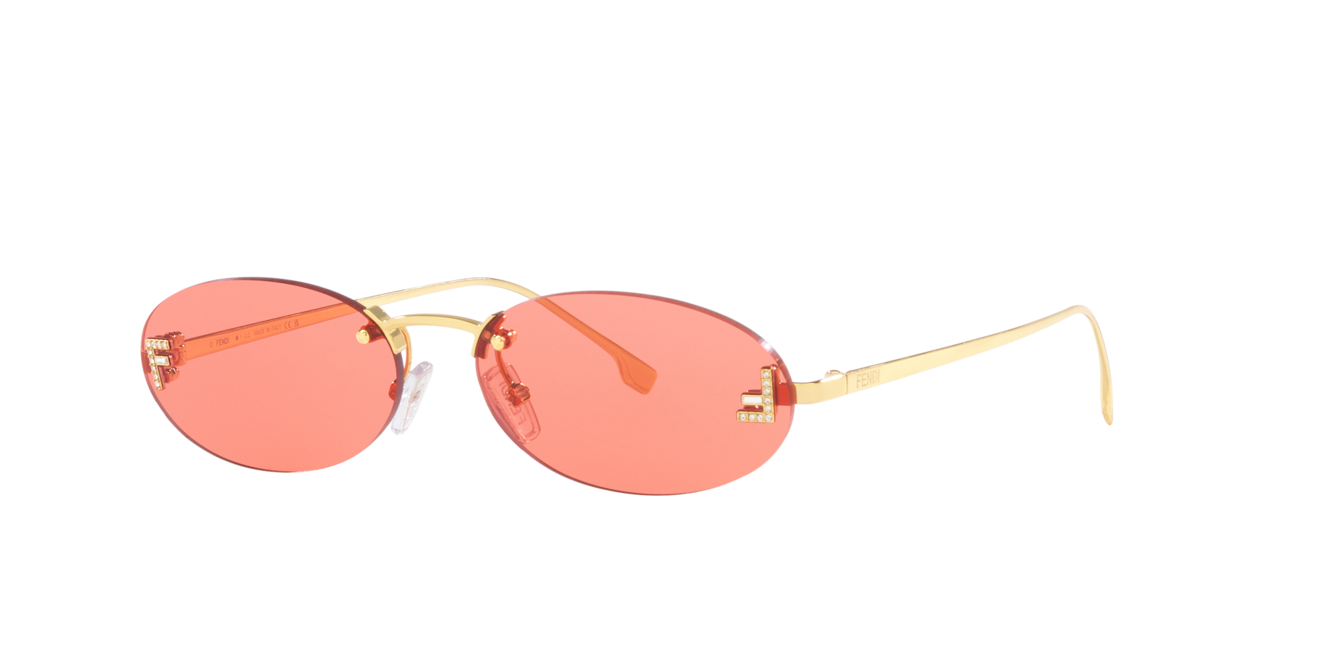 Fendi Woman Sunglass FE4075US -  Frame color: Gold Shiny, Lens color: Red