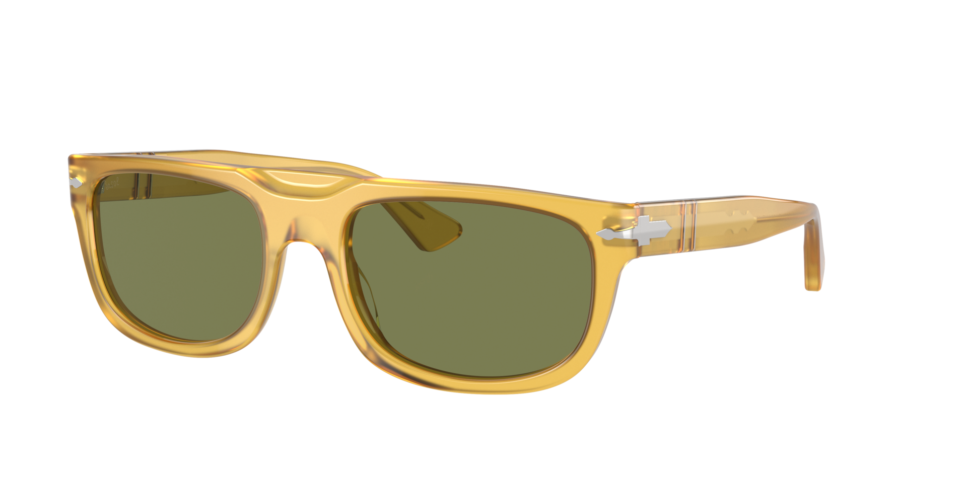 Persol Homme Sunglass PO3271S - Couleur du Monture Miel Couleur de Lentille Vert clair 110 €