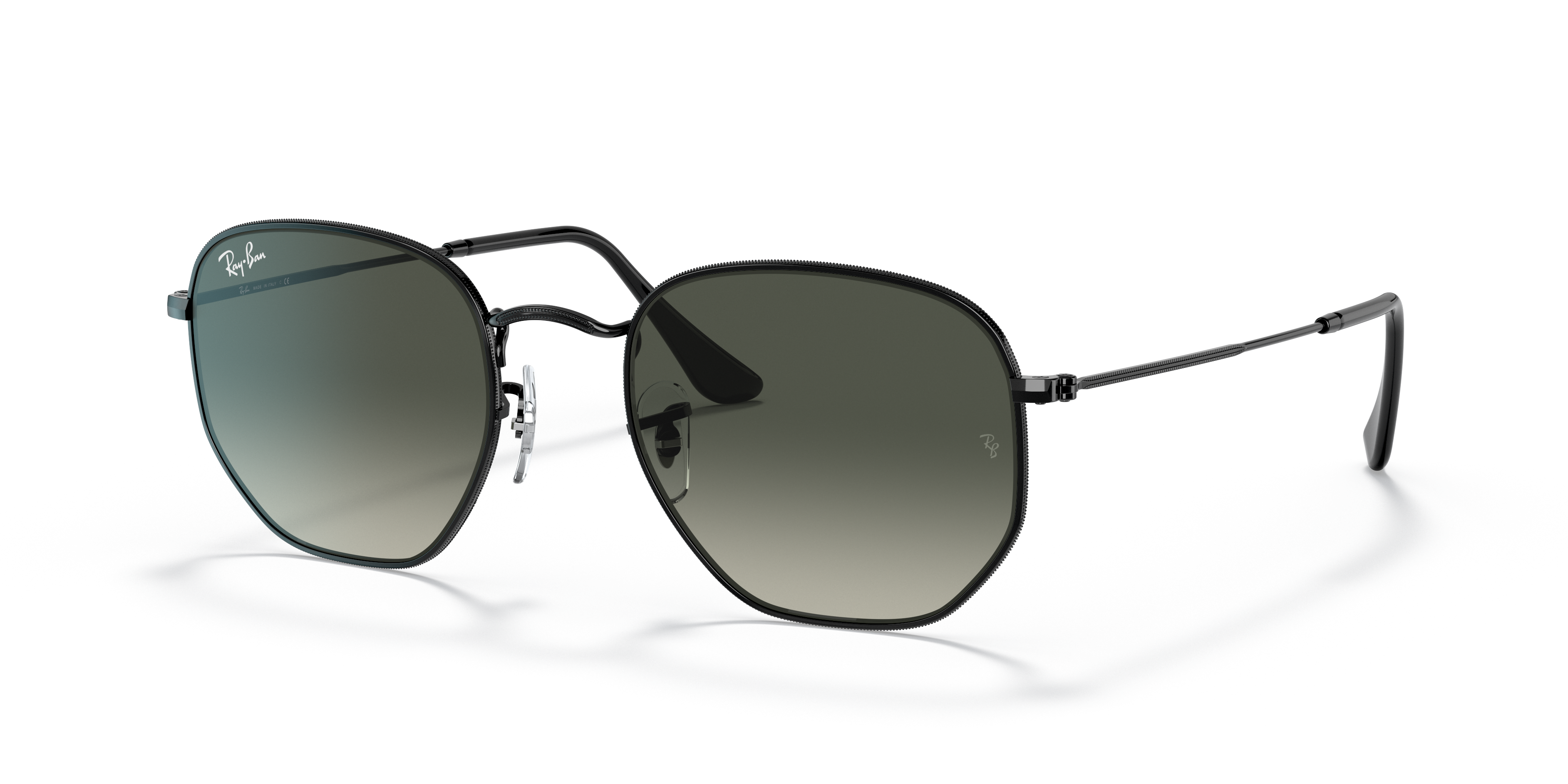 Rey Ray-Ban Hexagonal XL (54 - 21) with Grey lenses and Black frame