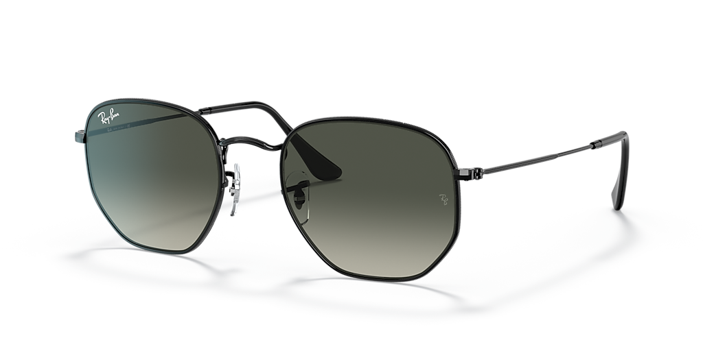 Ray-Ban Hexagonal XL (54 - 21) with Grey lenses and Black frame