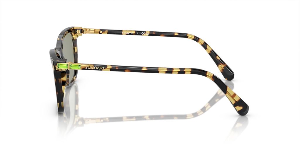 Swarovski SK6004 M (55 - 16) com Lentes Verde e Armação Tartaruga