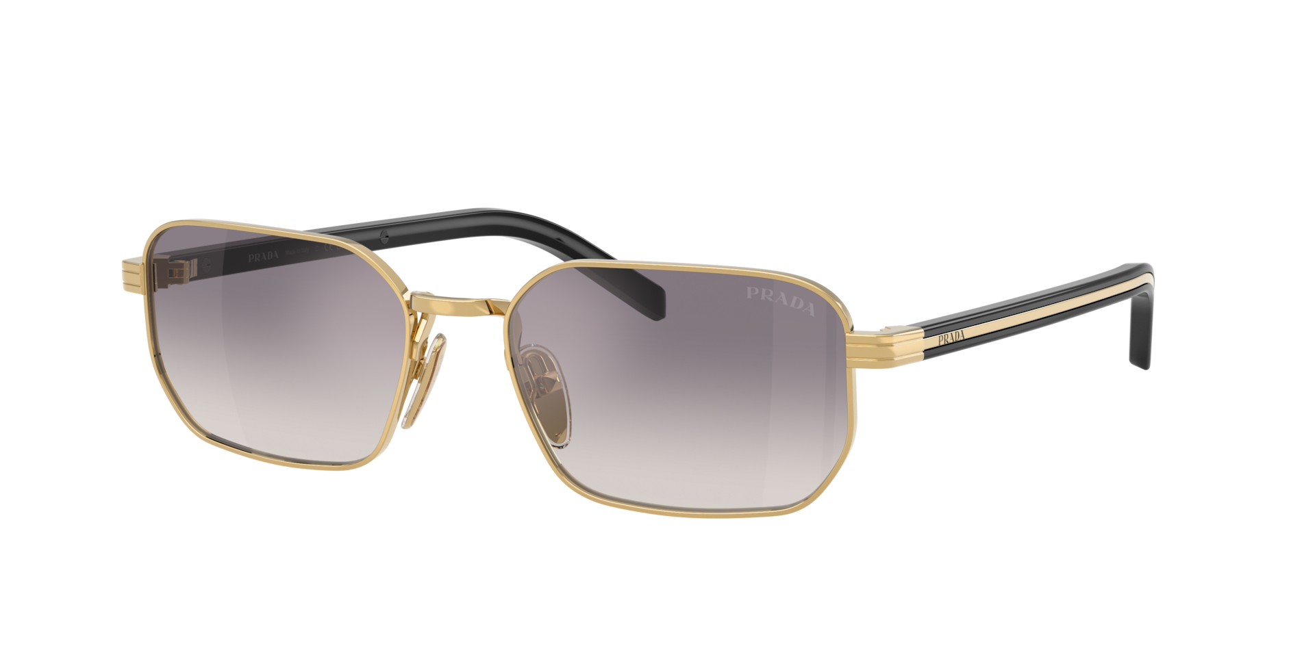 Prada Woman Sunglass PR D62S -  Frame color: Gold, Lens color: Clear Gradient Blue Mirror Silver