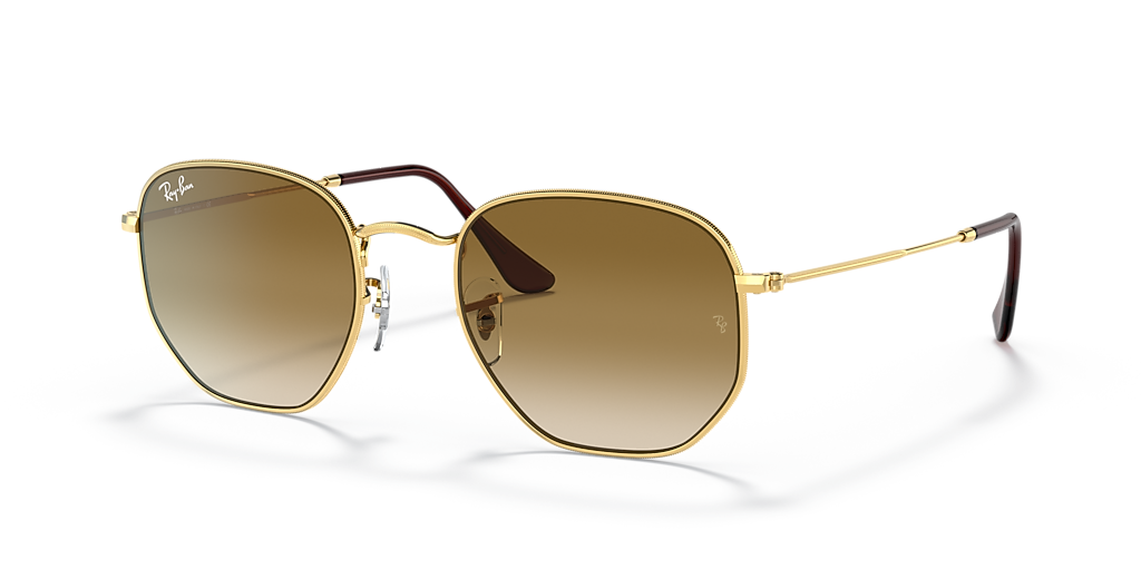 Ray-Ban Hexagonal M (51 - 21) with Brown lenses and Gold frame