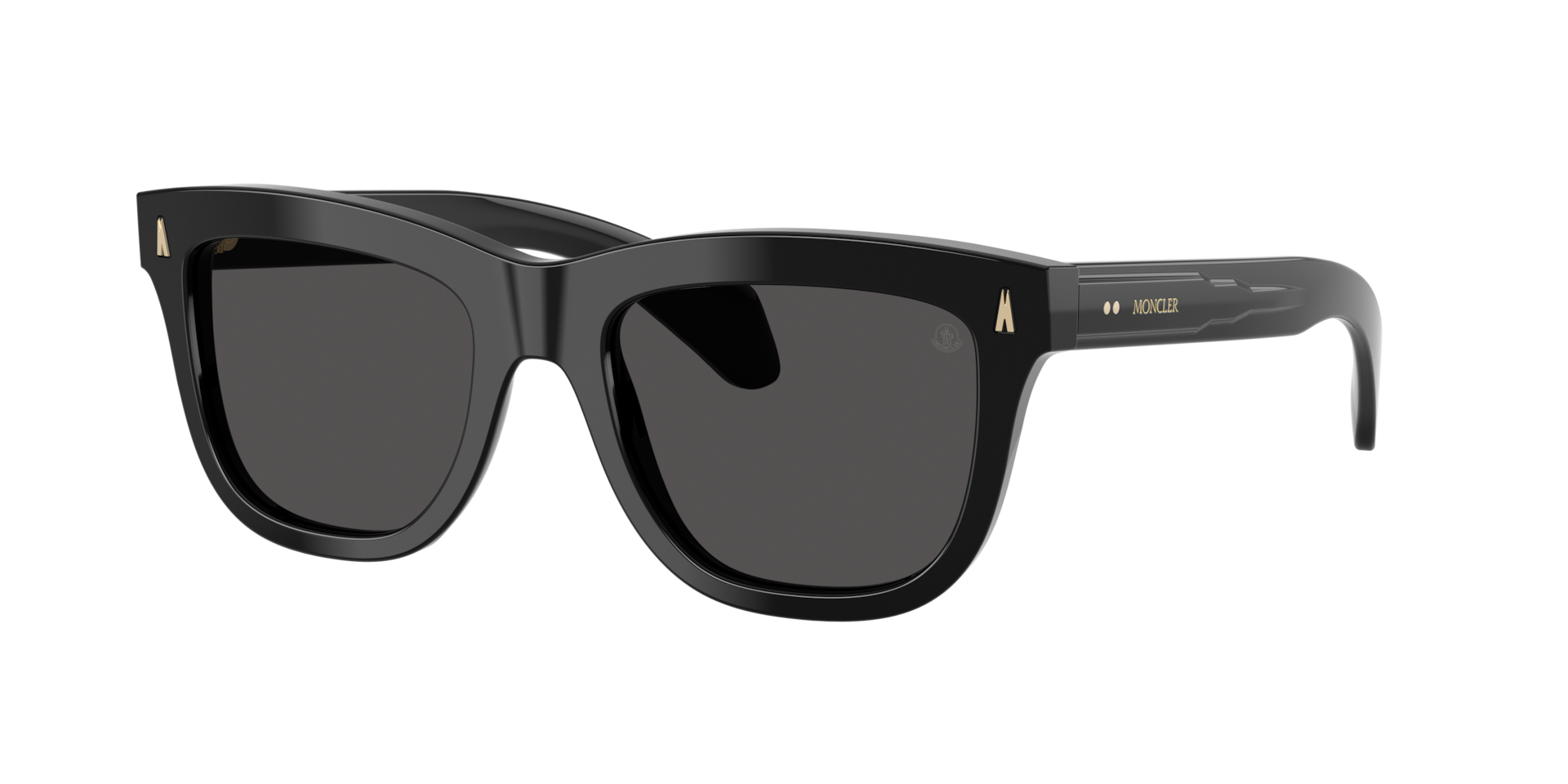 Moncler Woman Sunglass Bronzz - Frame color: Shiny Black, Lens color: Solid Dark Grey