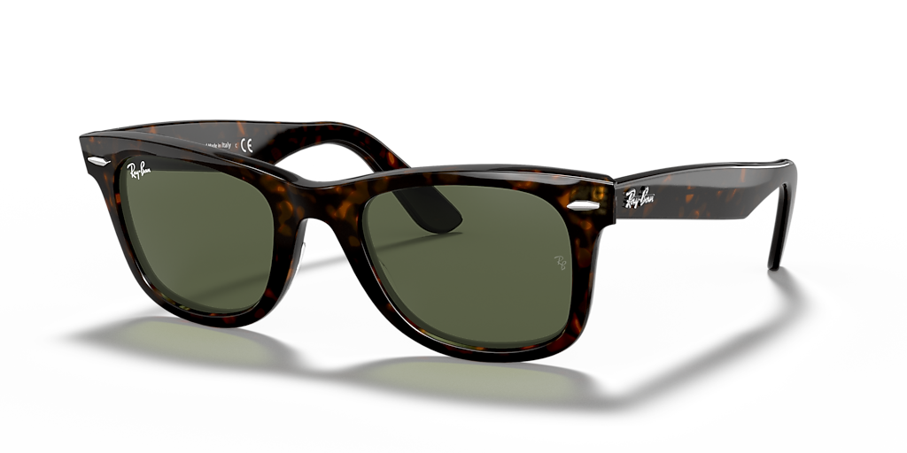 Ray-Ban Wayfarer RB 2140-F サングラス Ray-Ban Original Wayfarer Classic L (52 - 22) with Green lenses