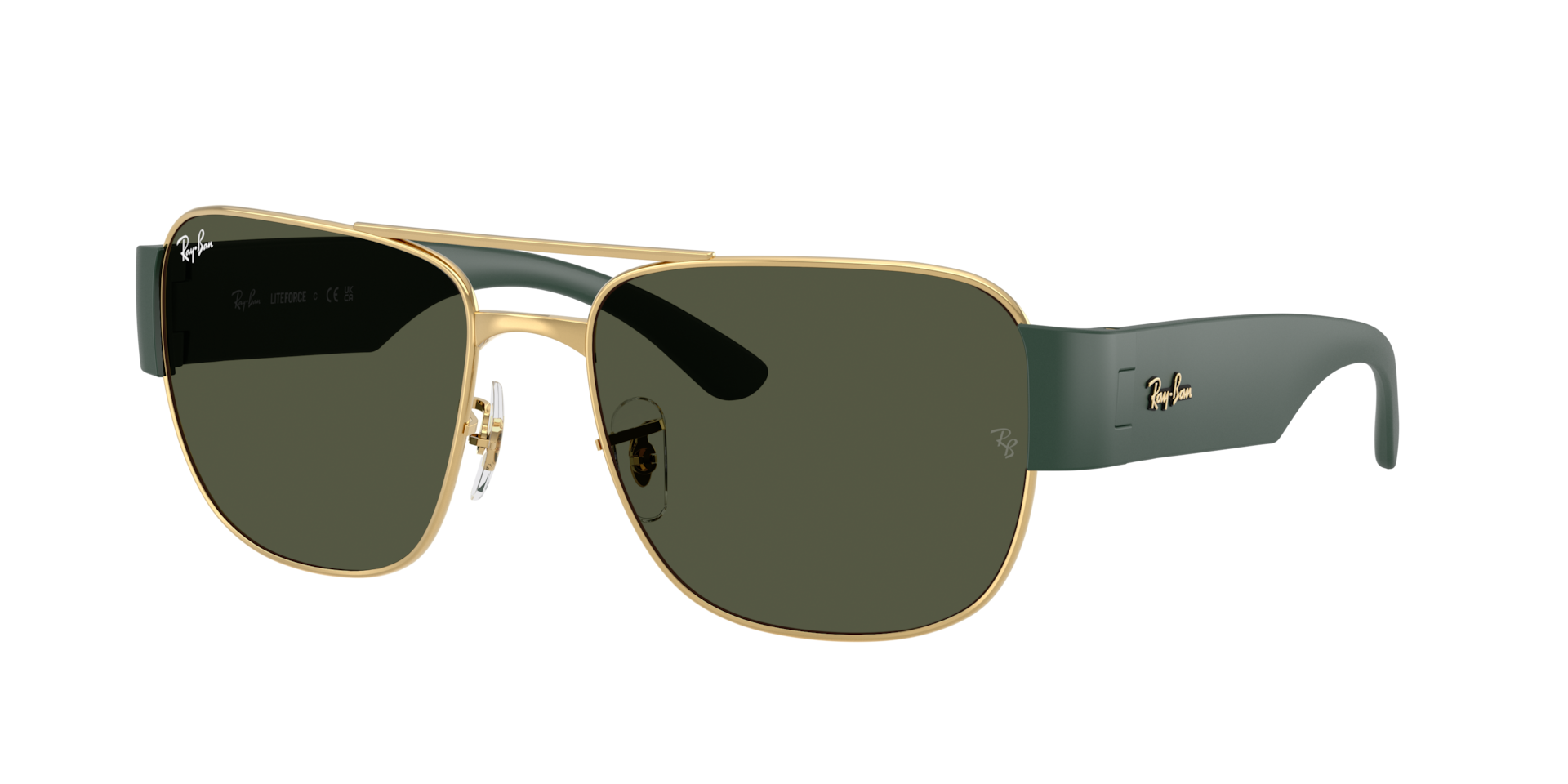 Ray-Ban Unisex Sunglass RB3756 -  Frame color: Gold, Lens color: Green