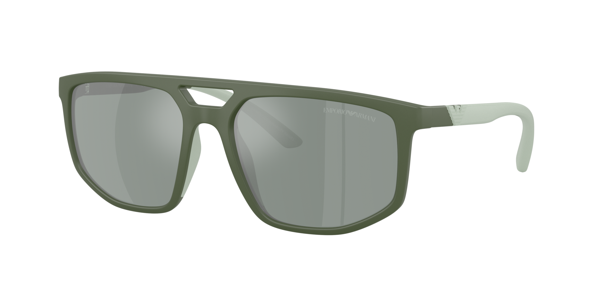 Emporio Armani Man Sunglass EA4248U -  Frame color: Matt Agave, Lens color: Green Mirror Silver
