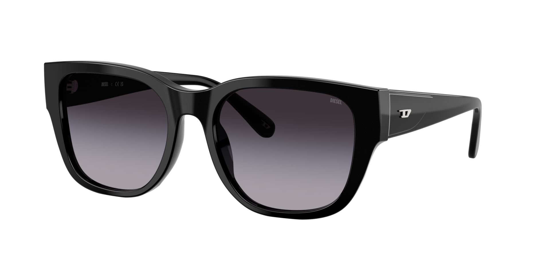 Diesel Unisex Sunglass DL2005 -  Frame color: Shiny Black, Lens color: Grey Gradient
