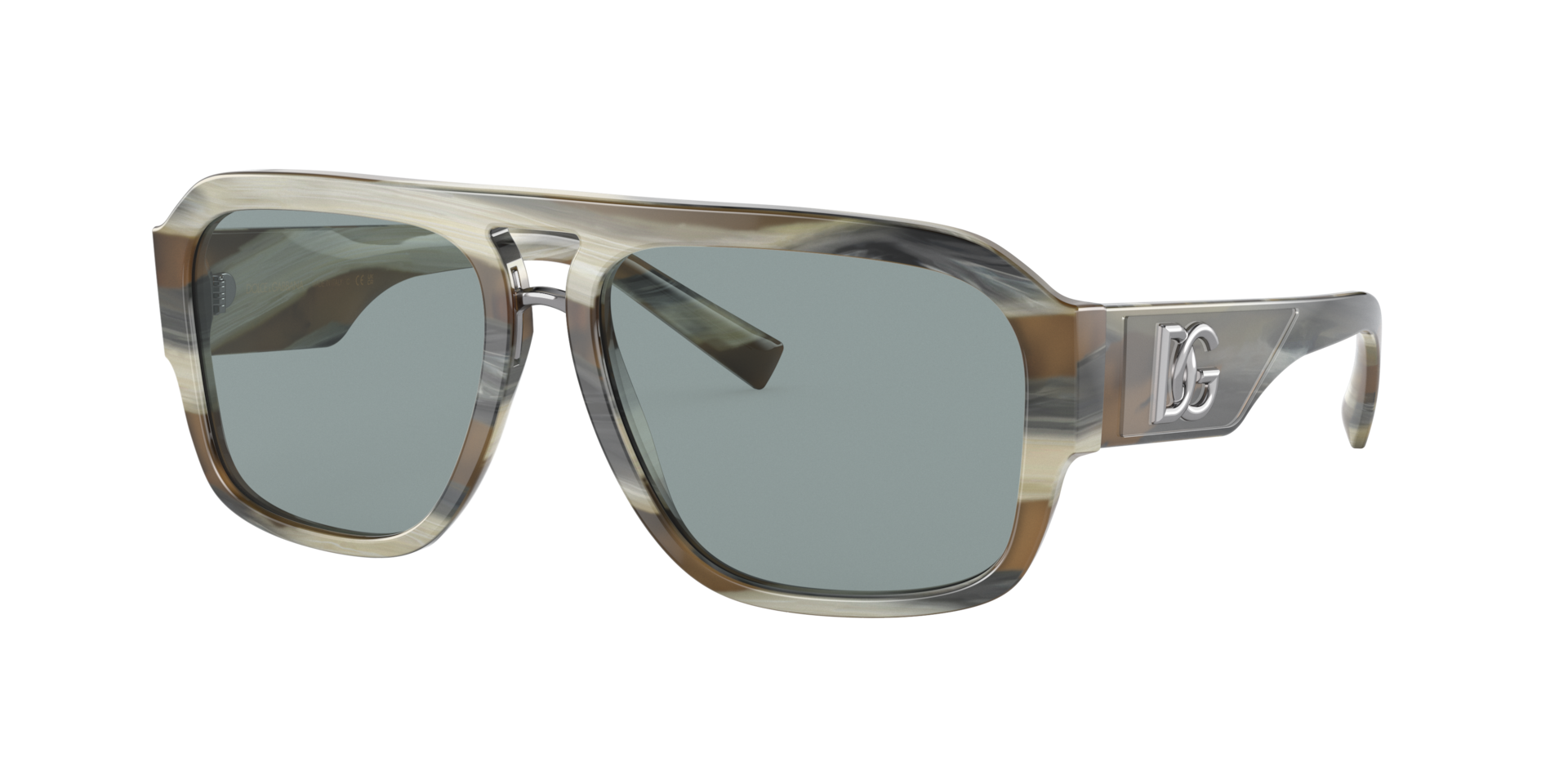 Dolce&Gabbana Mann Sunglass DG4403 - Rahmenfarbe: Grau Hornfarben, Linsenfarbe: Dunkelgrau