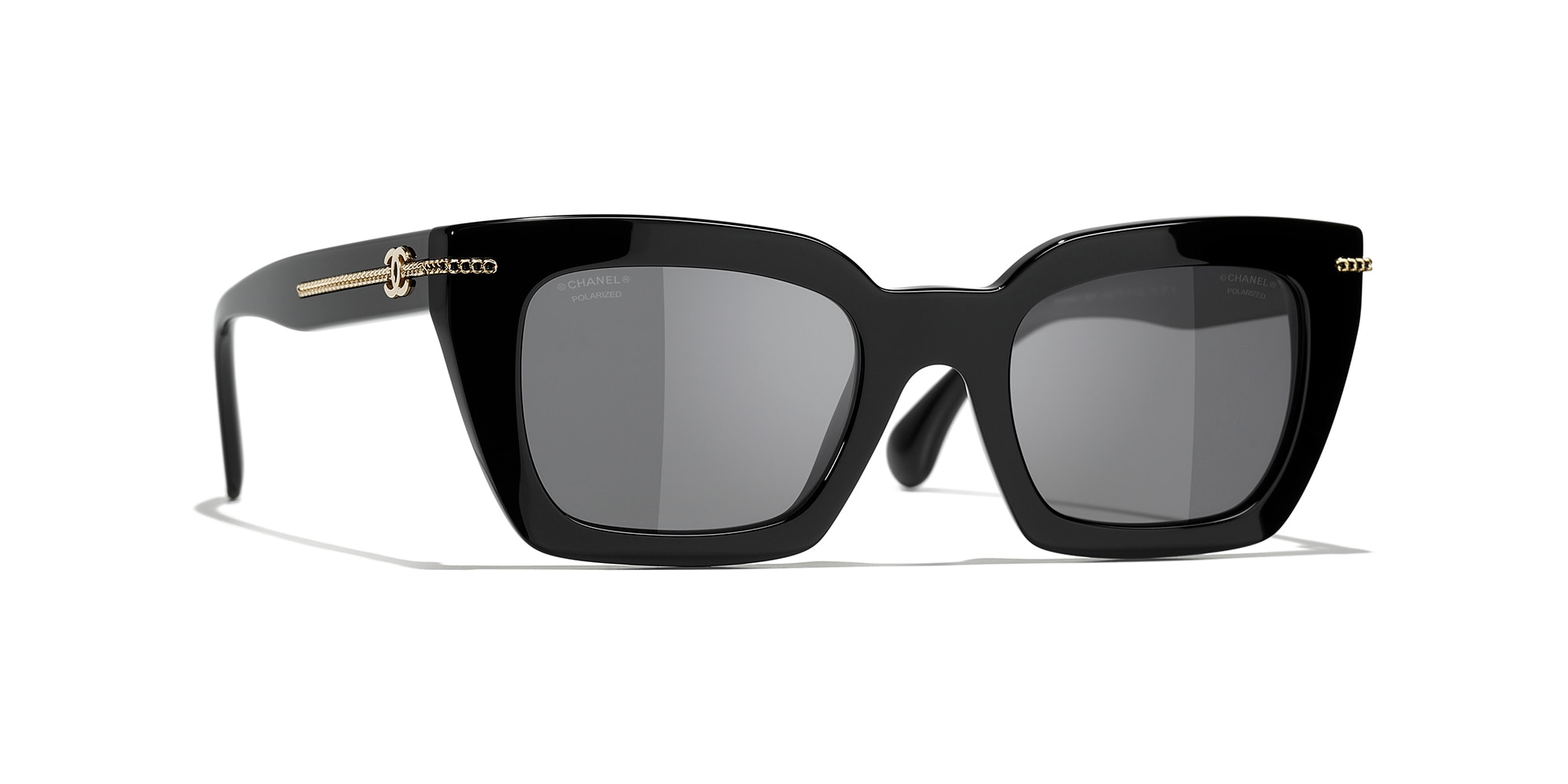 Chanel Woman Sunglass Square Sunglasses CH5509 -  Frame color: Black, Lens color: Gray