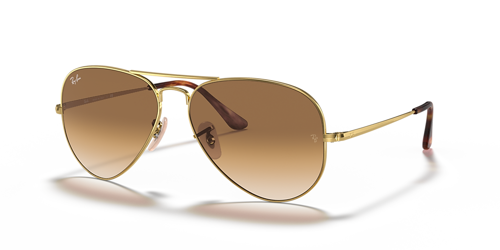 RayBanレイバン サングラス RB3689 ブラウン茶系×ゴールド金色系 Ray-Ban Aviator Metal II L (58 - 14) with Brown lenses and Gold