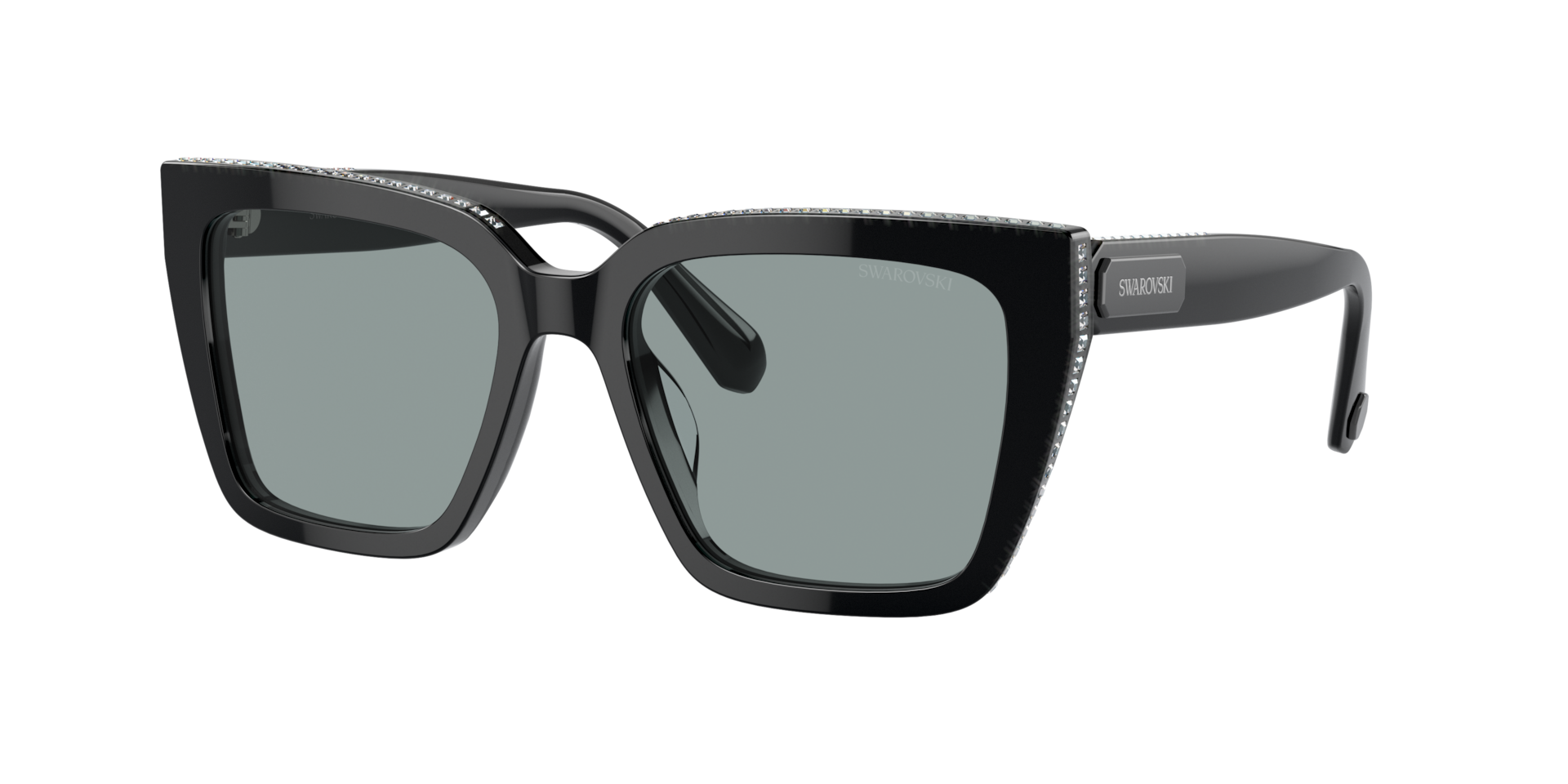 Swarovski Woman Sunglass SK6013 -  Frame color: Black, Lens color: Dark Grey