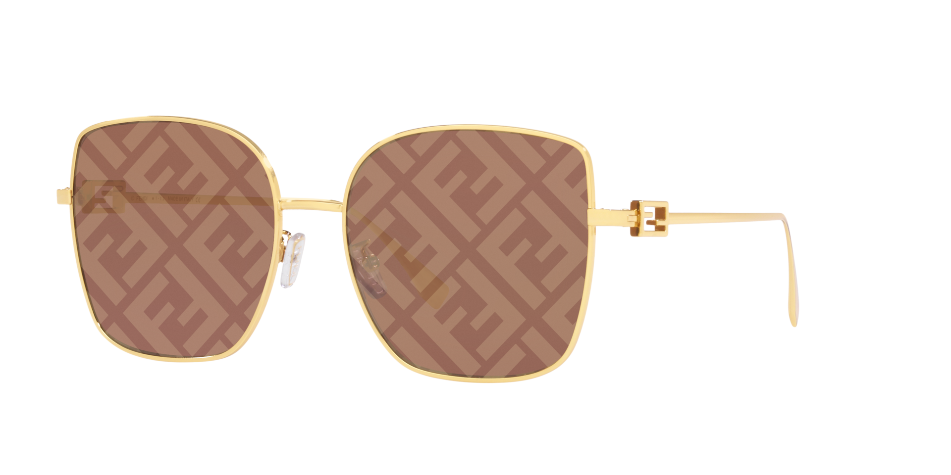 Fendi Femme Sunglass FE40013U - Couleur du Monture Or Couleur de Lentille Marron Effet miroir 430 €