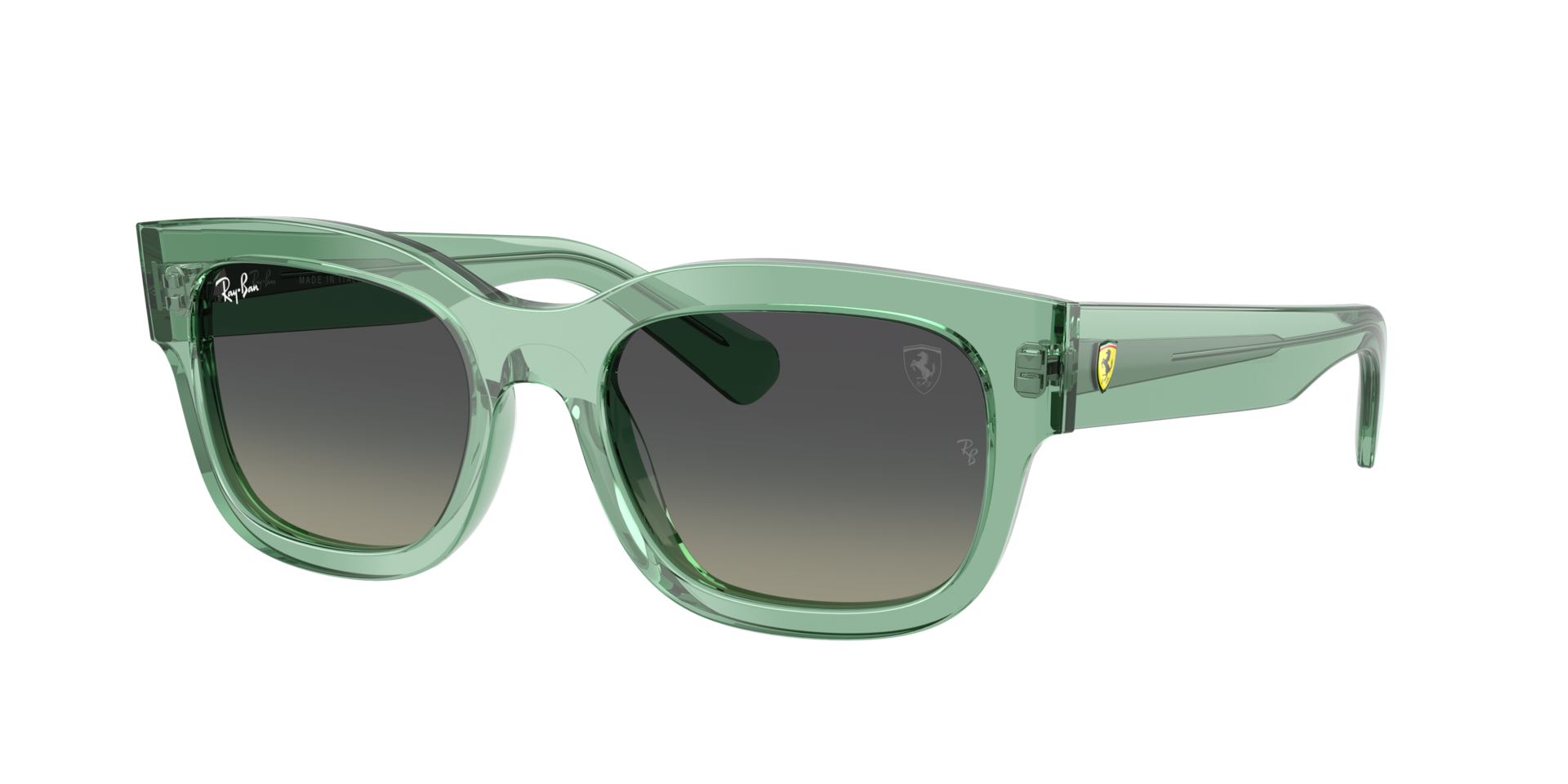 Ray-Ban Unisex Sunglass RB2228M Scuderia Ferrari Collection -  Frame color: Transparent Green, Lens color: Grey Gradient