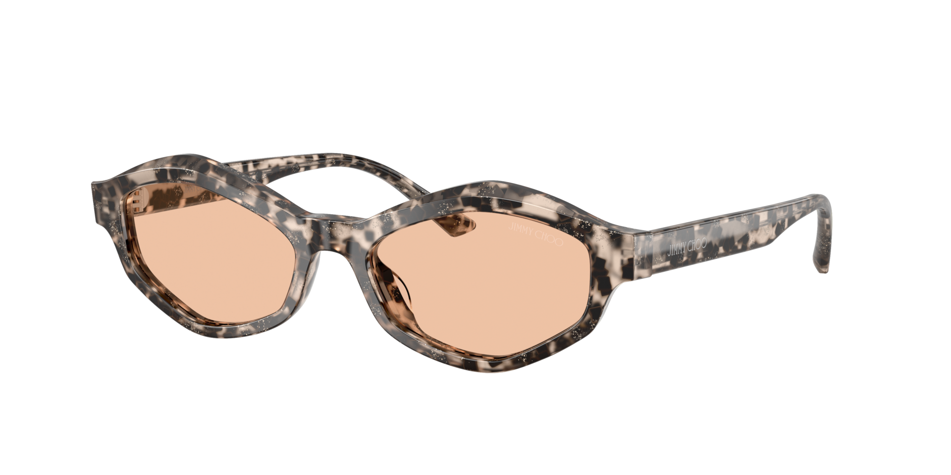 Jimmy Choo Frau Sunglass JC5077U - Rahmenfarbe: Graues Glitzer Havana, Linsenfarbe: Hellbraun