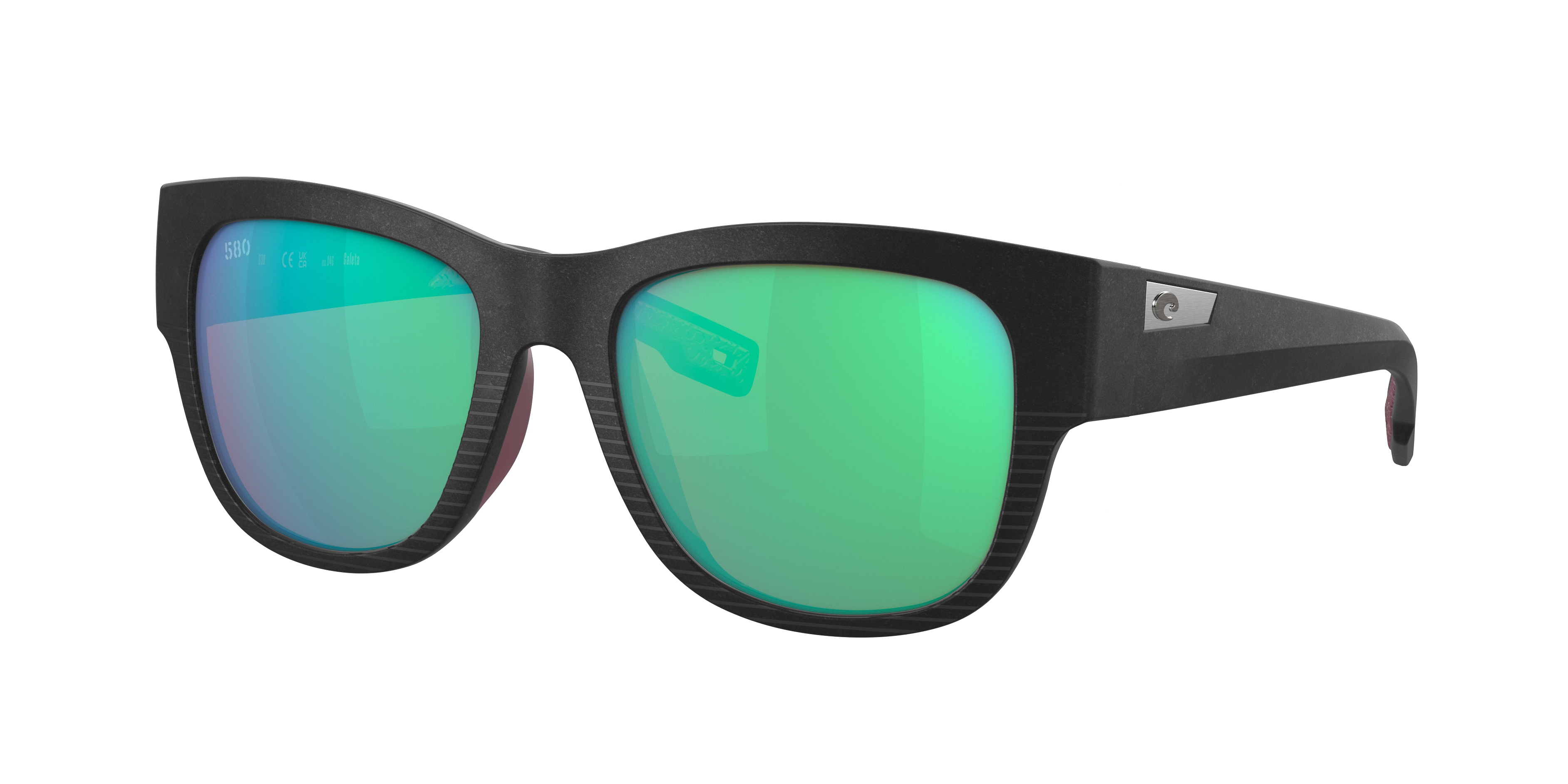 Costa Woman Sunglass Caleta -  Frame color: Net Black, Lens color: Green Mirror