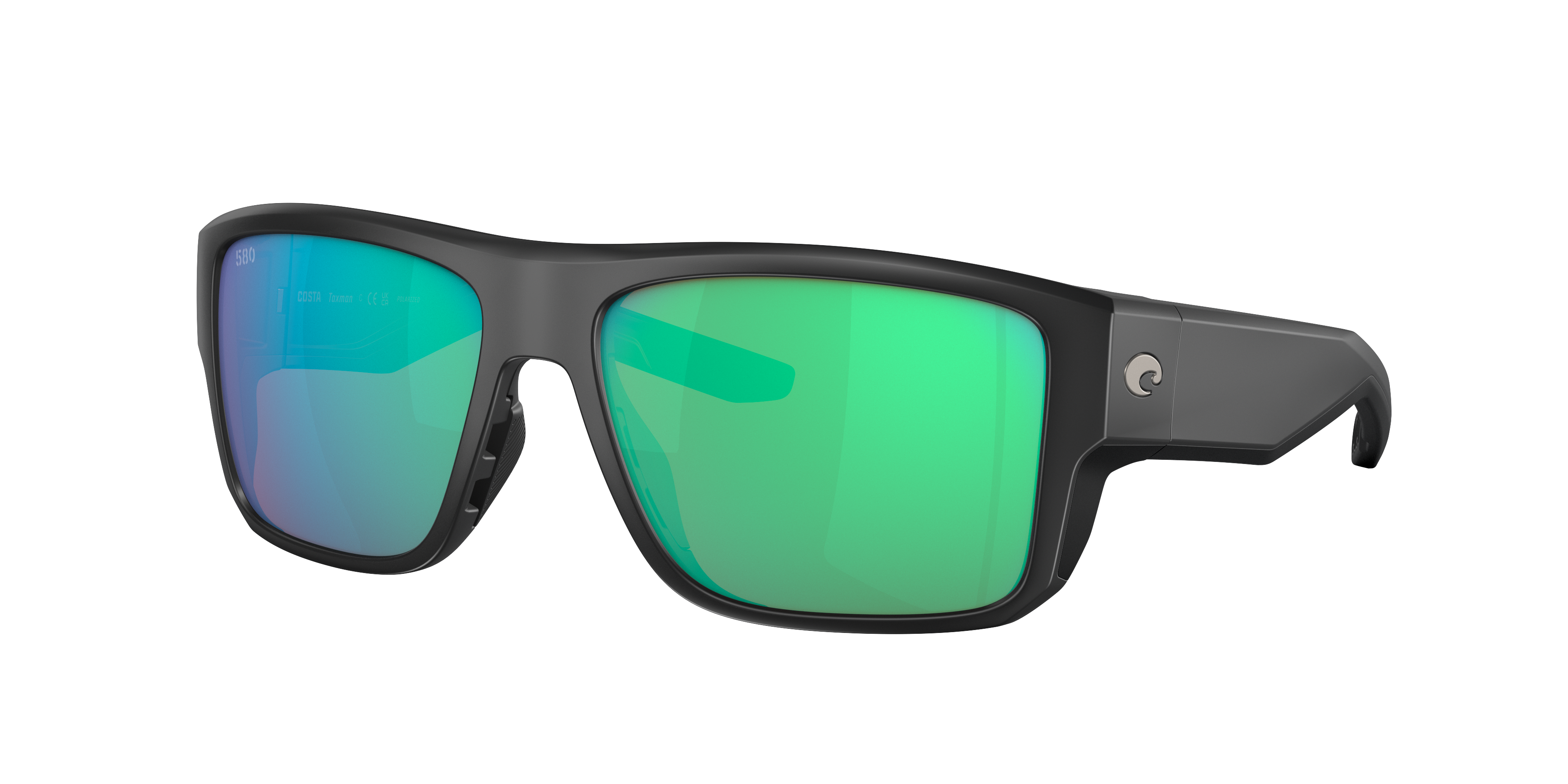 Costa Man Sunglass Taxman -  Frame color: Matte Black, Lens color: Green Mirror