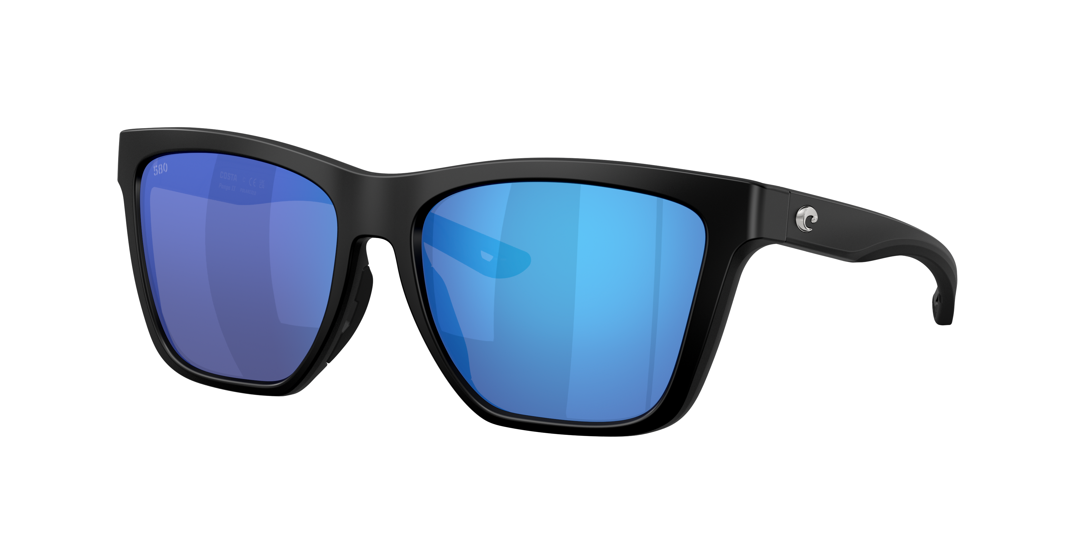 Costa Woman Sunglass Panga II -  Frame color: Matte Black, Lens color: Blue Mirror